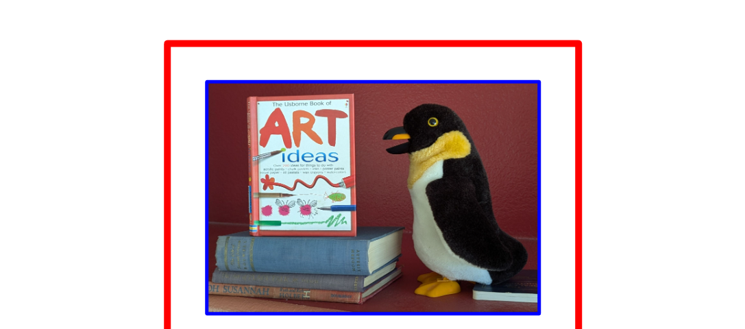 Picture of a Penguin reading a book titled “Art Ideas