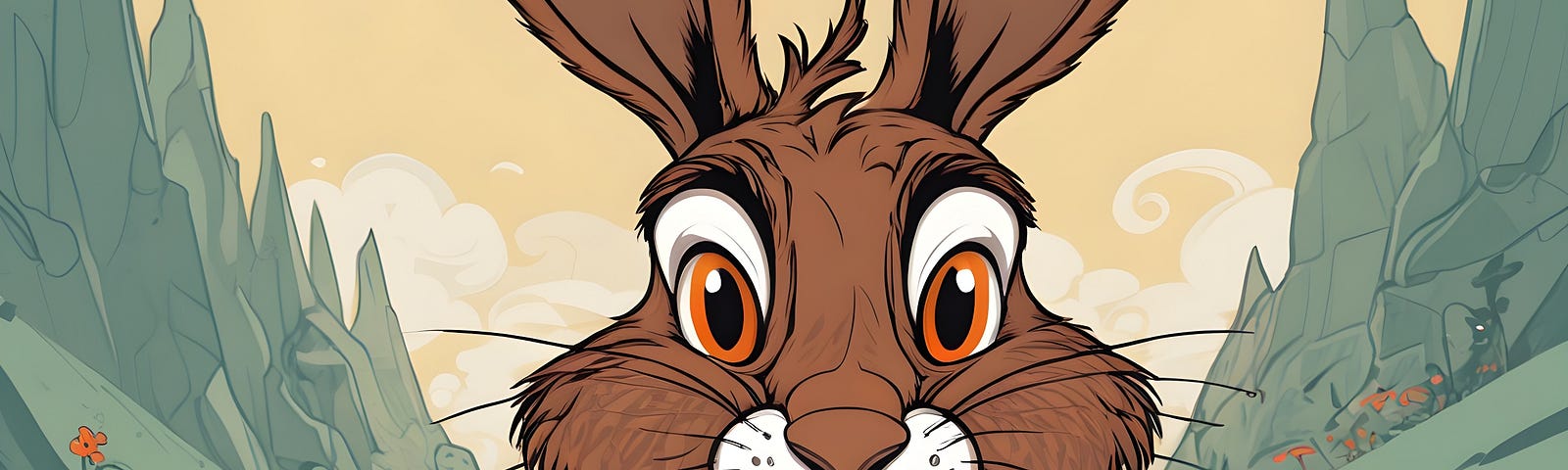 a mad march hare cartoon style fun cute arty