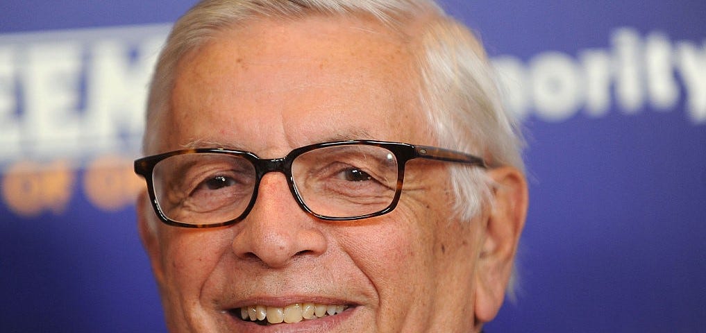 NEW YORK, NY — OCTOBER 26: Former NBA Commissioner David Stern attends the “Kareem: Minority Of One” New York Premiere at Tim