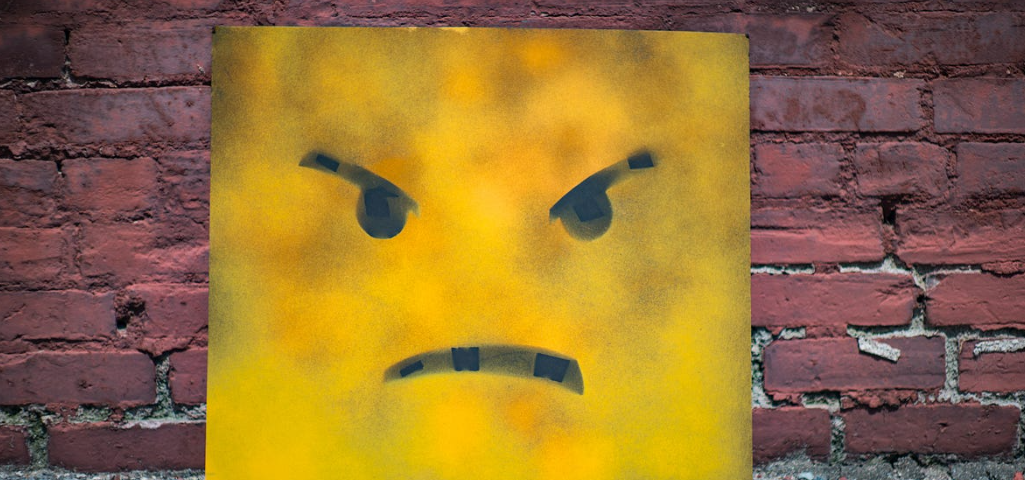 Yellow square with angry face