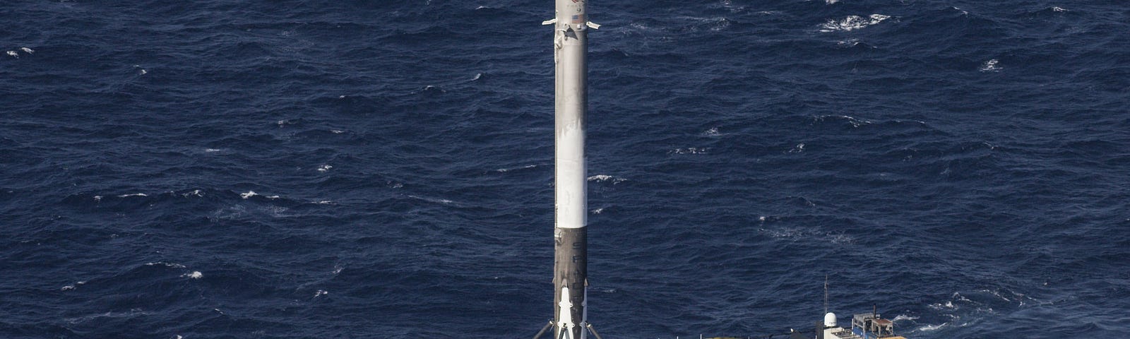 SpaceX stage one rocket resting on autonomous drone ship Of Course I Still Love You