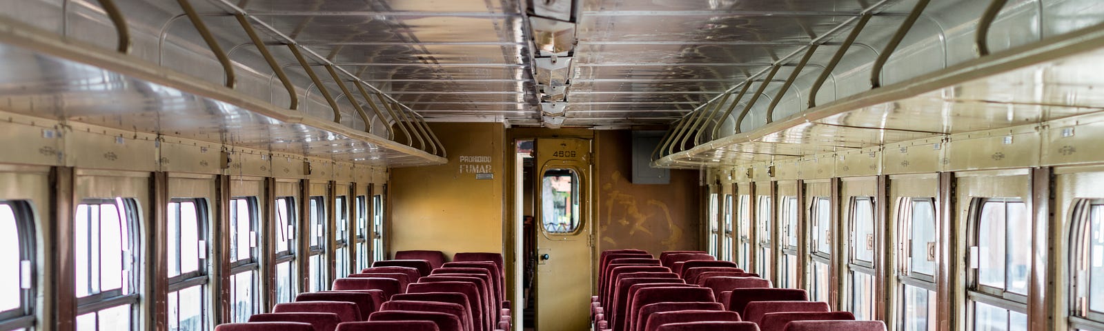 Inside of a train compartment