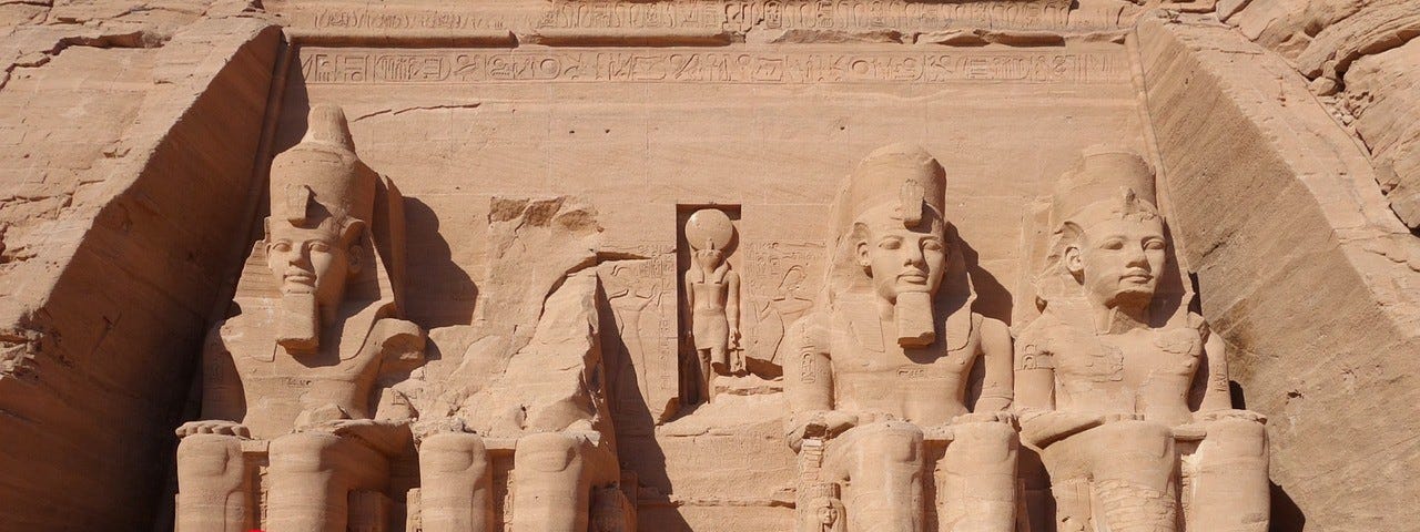 Image of the temple of Abu Simbel in South Egypt.