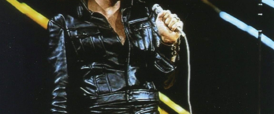 Image of Elvis Presley from his 1968 Comeback Special TV appearance