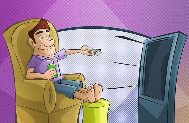 Image of a man watching TV