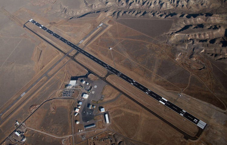 Aerial view of the airport.