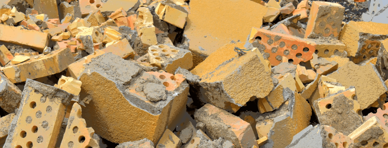 Pile of bricks and rubble