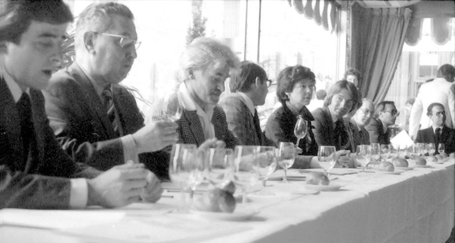 Image showing judges during the Judgement of Paris blind tasting — Courtsey of Bella Spurrier