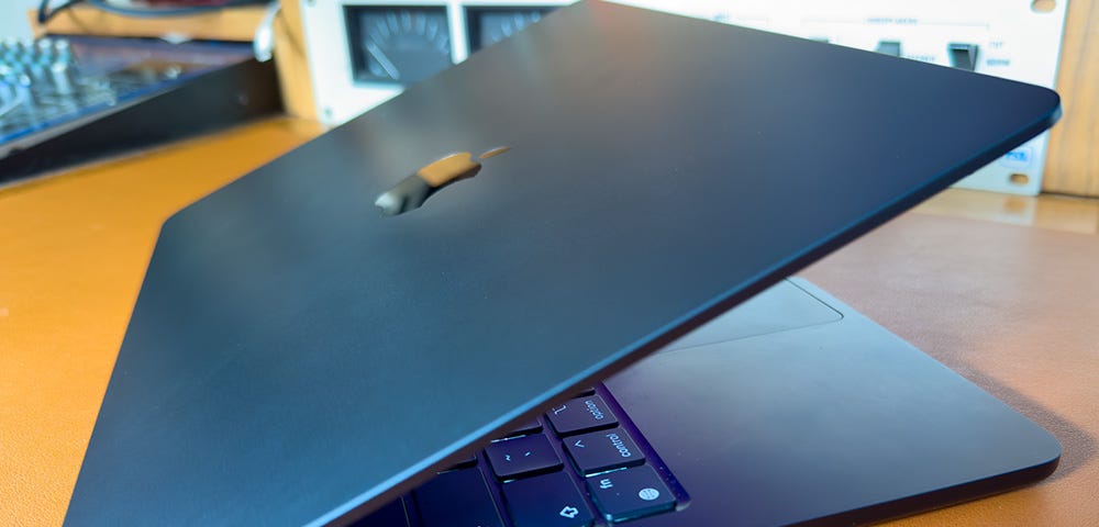 M2 MacBook Air in midnight blue — no fingerprint smudges