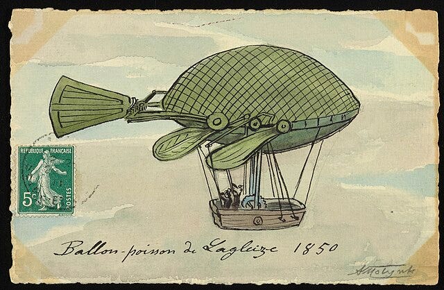 Illustration of A Navigable Balloon by Ferdinand Lagleize