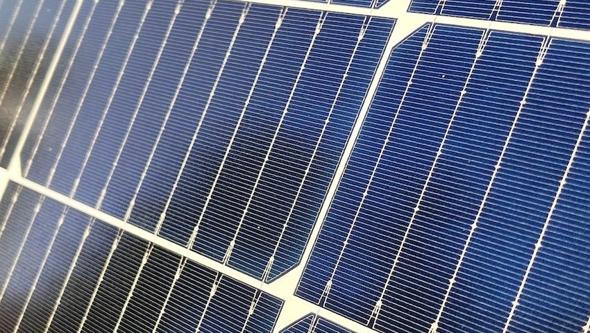 IMAGE: A closeup of one of the seventeen solar panels on my roof