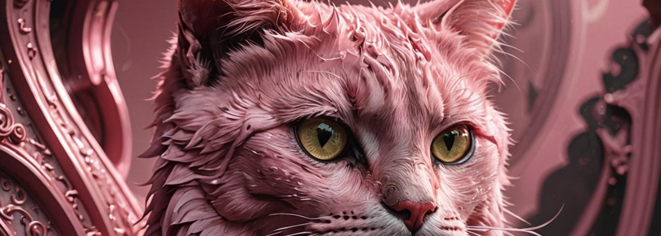 Pink cat close up