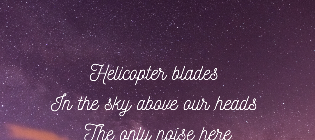 Poem against night-sky background. Poetry is in the main body text of this post.