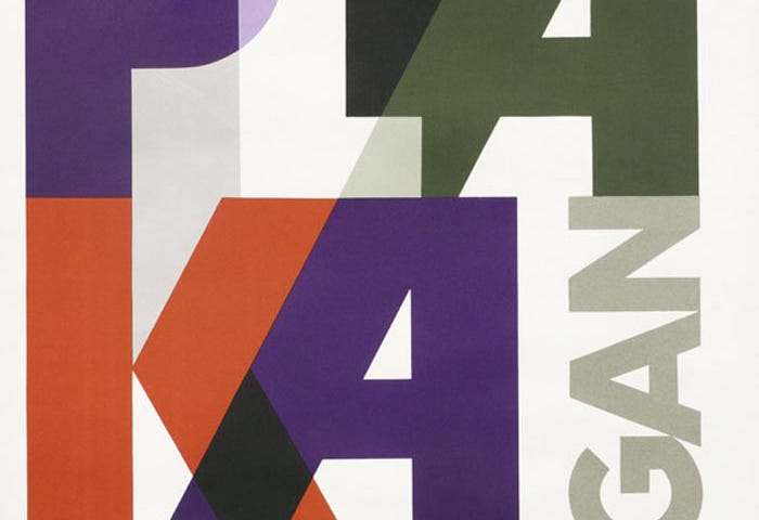 Poster with overlapping letters by Hans Fabigan