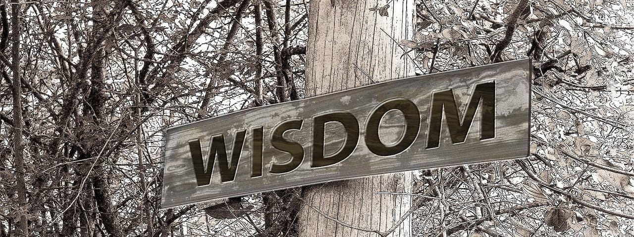 signpost that says wisdom