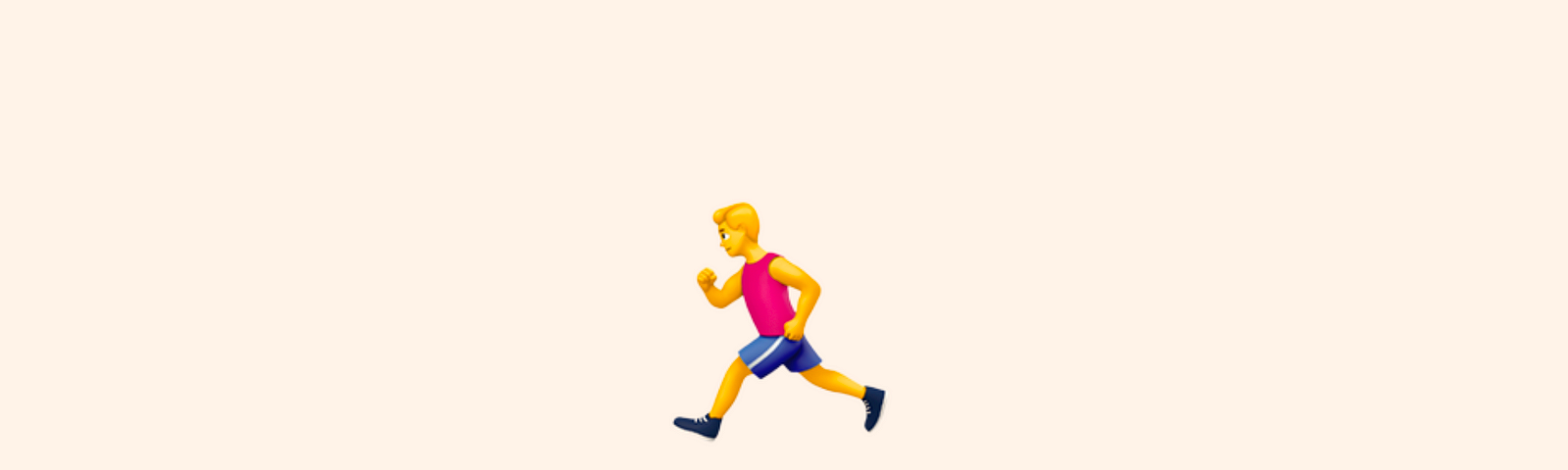 Emoji on man running