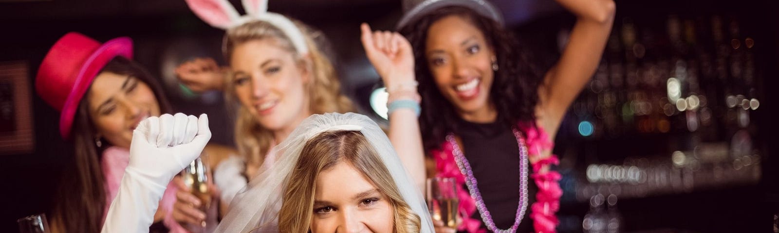 5 Weird Neurotypical Wedding Traditions — Bride and Her Friends Celebrating a Bachelorette Party