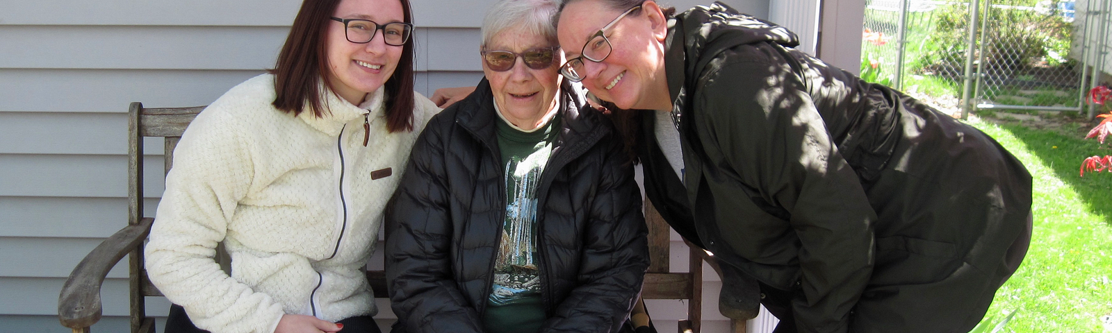 Photo of author with granddaughter & mother-in-law.