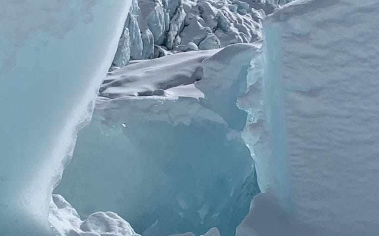 Parts of a glacier