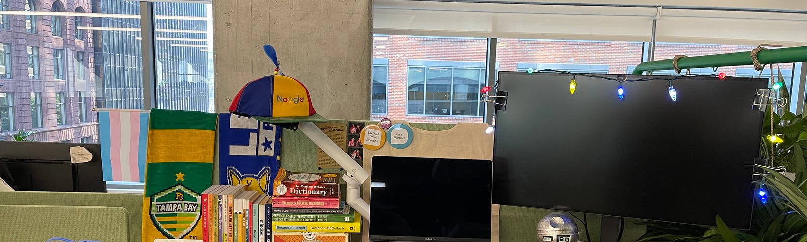 A shot of my desk on the 4th floor of the Google 121 Spear Street office.