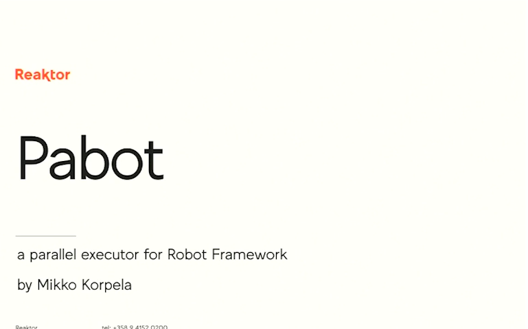 A parallel executor for Robot Framework tests. Pabot can split one execution into multiple and save your test execution time.