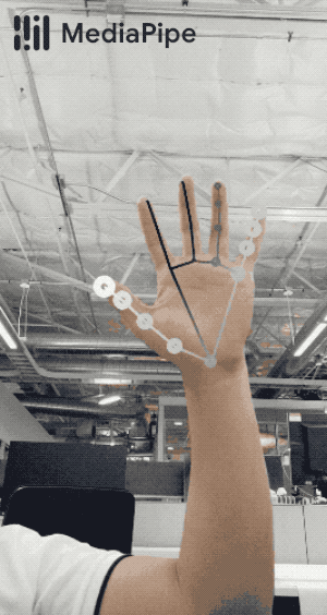 A gif showcasing the working of mediapipe Hands