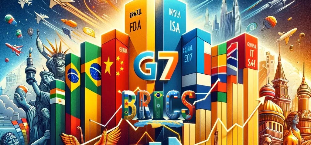 AI generated photo of G7 verse BRICS