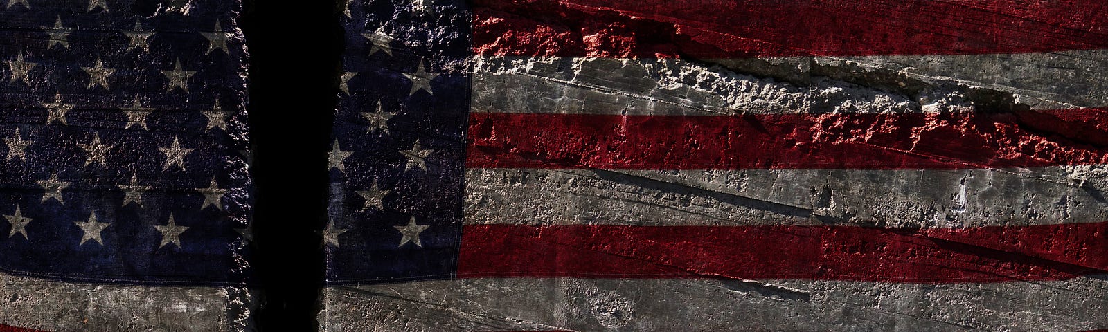 A distressed US flag illustrating the disunity in America