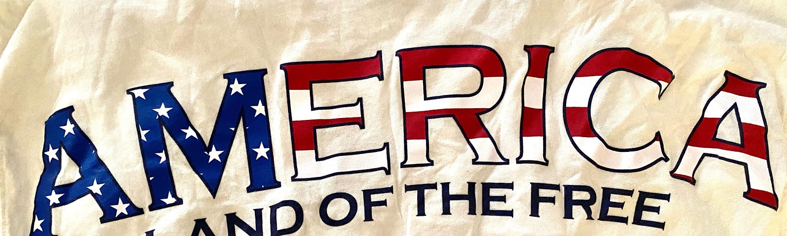T-shirt with the words: America, Land of the Free
