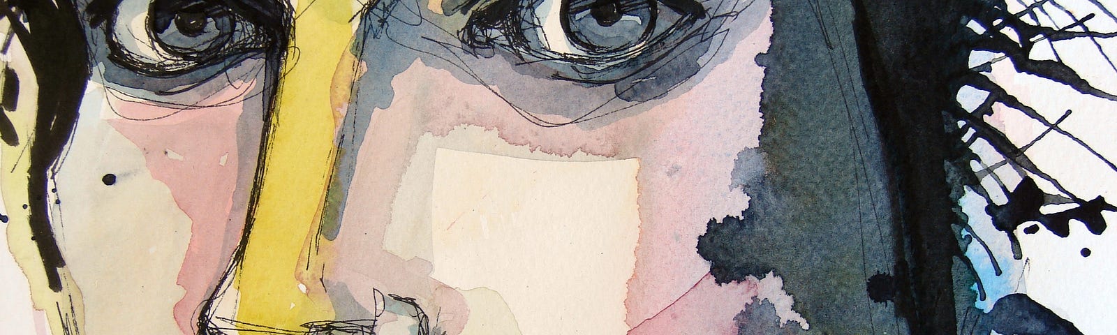 watercolor rendition of a woman’s face