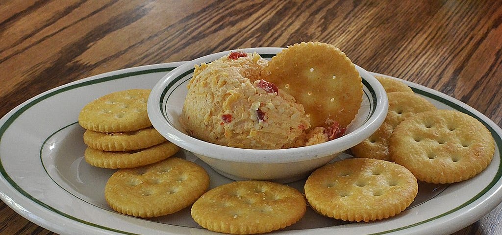 By jeffreyw — Mmm… homemade pimento cheese spread, CC BY 2.0, https://commons.wikimedia.org/w/index.php?curid=60576726