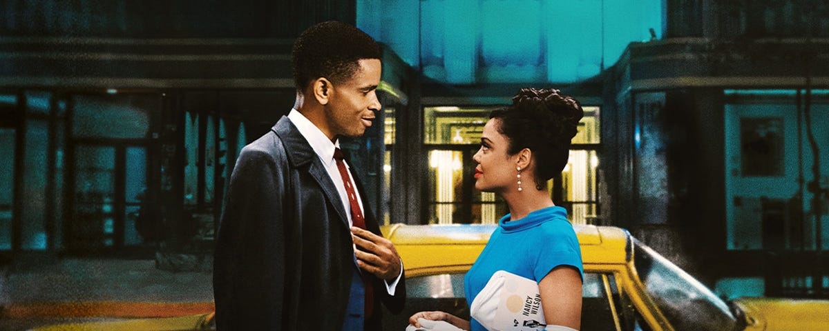 Nnamdi Asomugha and Tessa Thompson in Sylvie’s Love | Amazon Studios