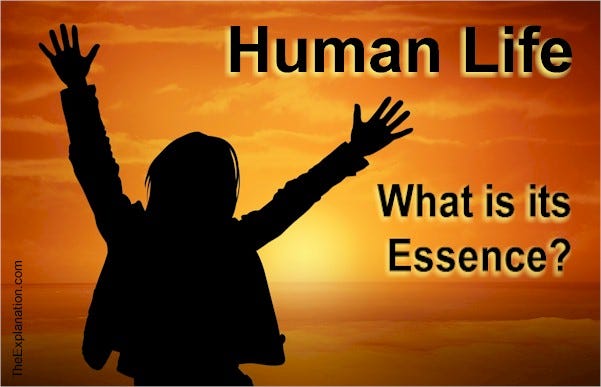 Human life, what is its essence? How would you define what makes up human life? Are we just entangled cells?