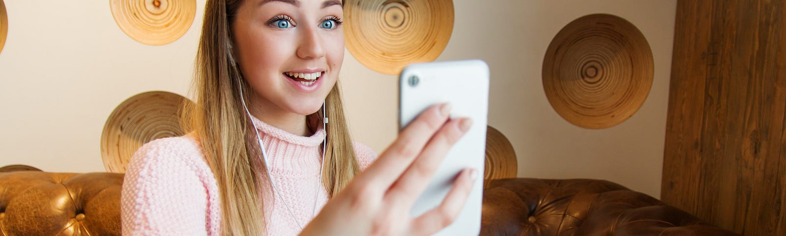 Young girl on video call