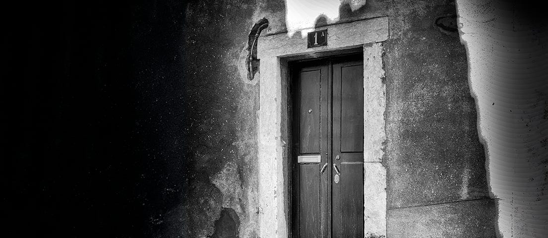 Black and white doorway