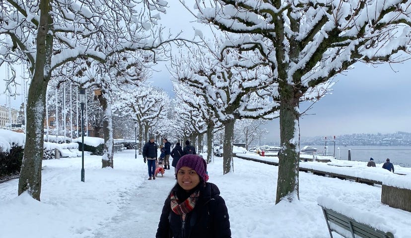 Me near the Zurich lake, in winter of 2021