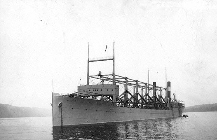 USS Cyclops Anchored in the Hudson River off New York City