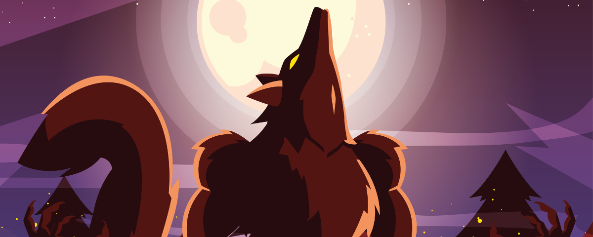 VECTOR IMAGE OF A WERWOLF HOWLING AT THE MOON