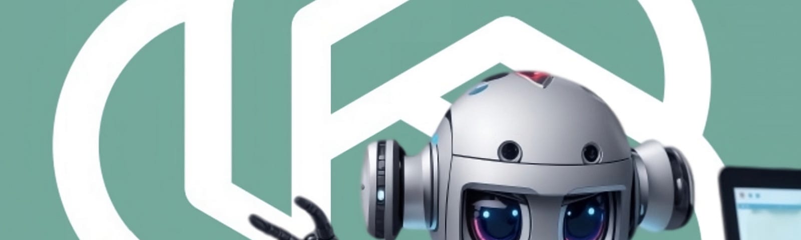 AI-generated image of a cute tiny robot in the backdrop of ChatGPT’s logo