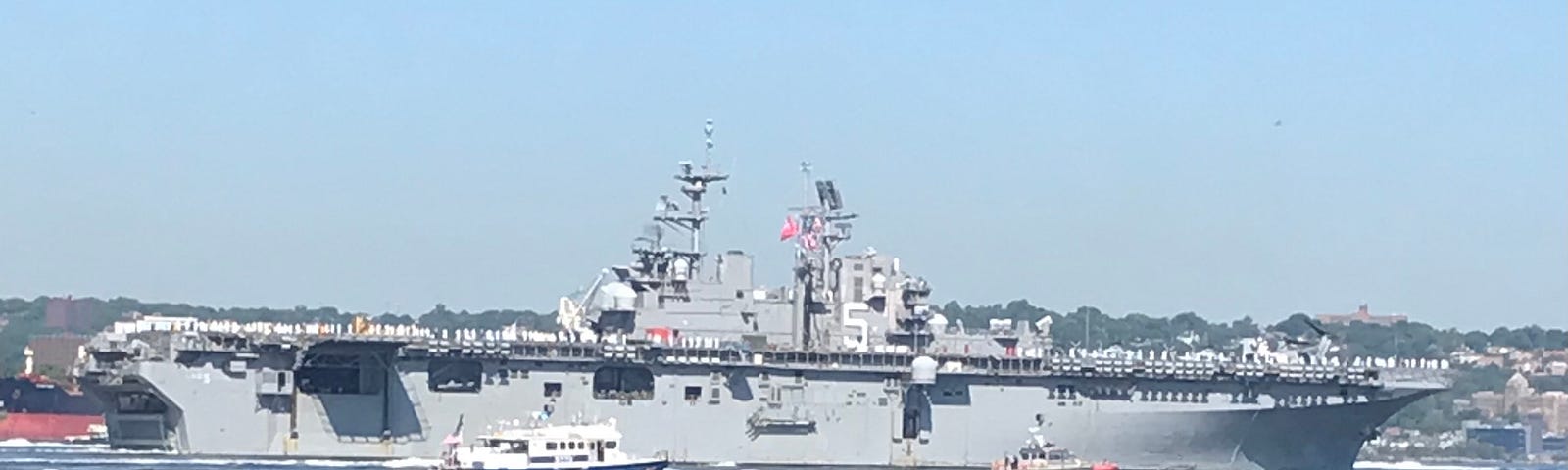 US Navy ship on the Narrows River, Brooklyn, NY