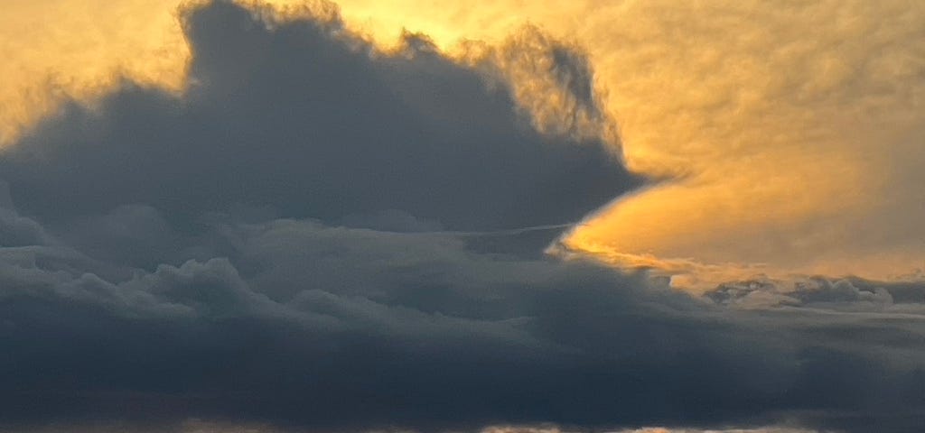 Storm clouds can dampen your outlook or the blend with the sunset