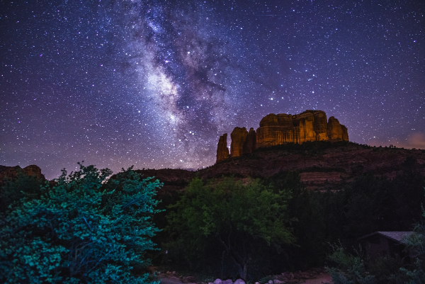View of the Milky Way over Cathedral Rock