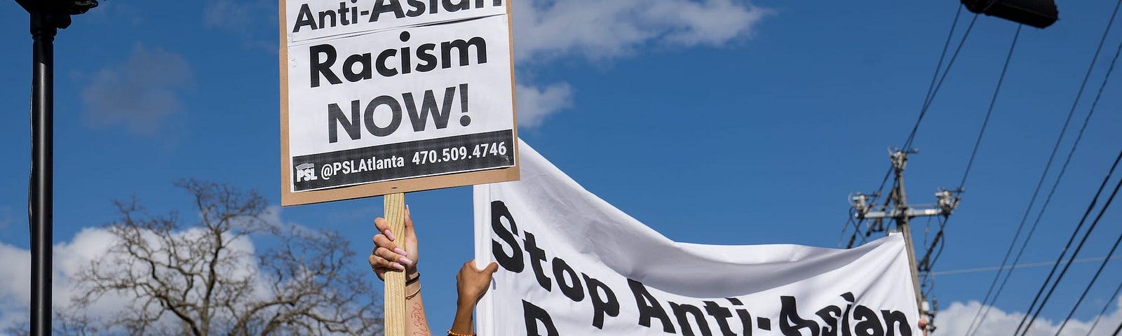 Activists at a demonstration in Atlanta, Georgia in March 2021.