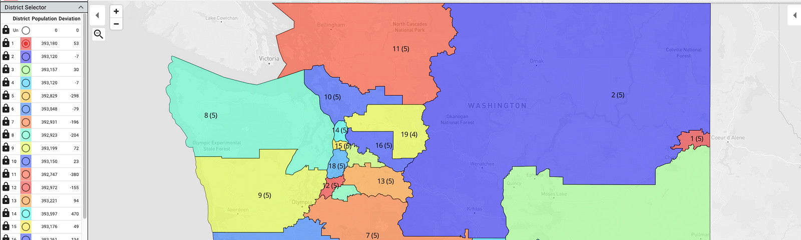 Washington State Lower House Multi-Member District Map