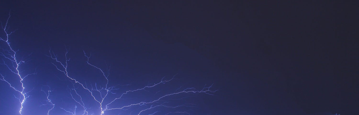 A shot of tree-shaped lightning by Hemanth Vaddi