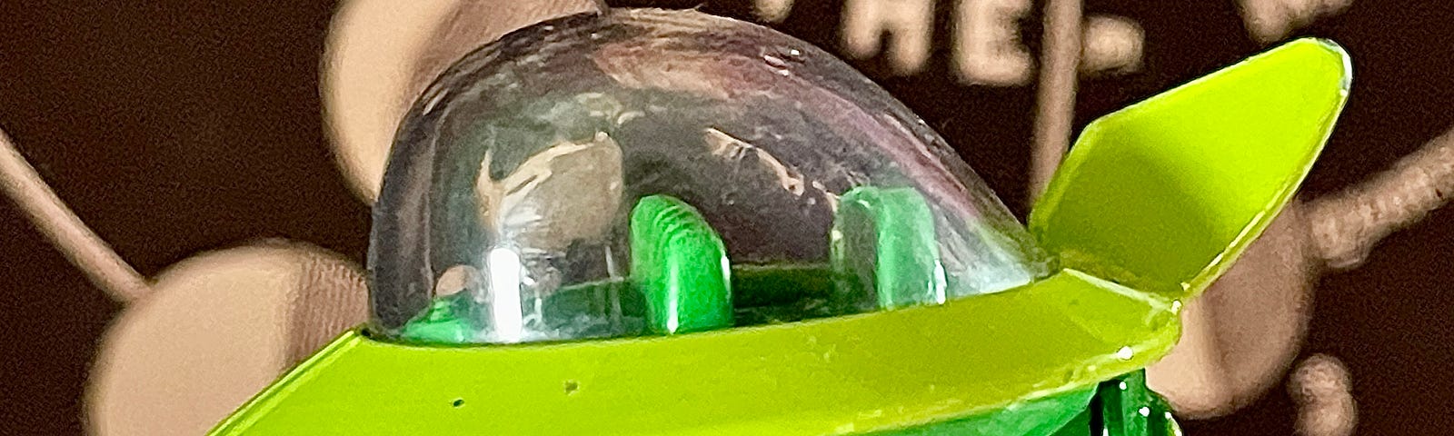 Toy green spaceship