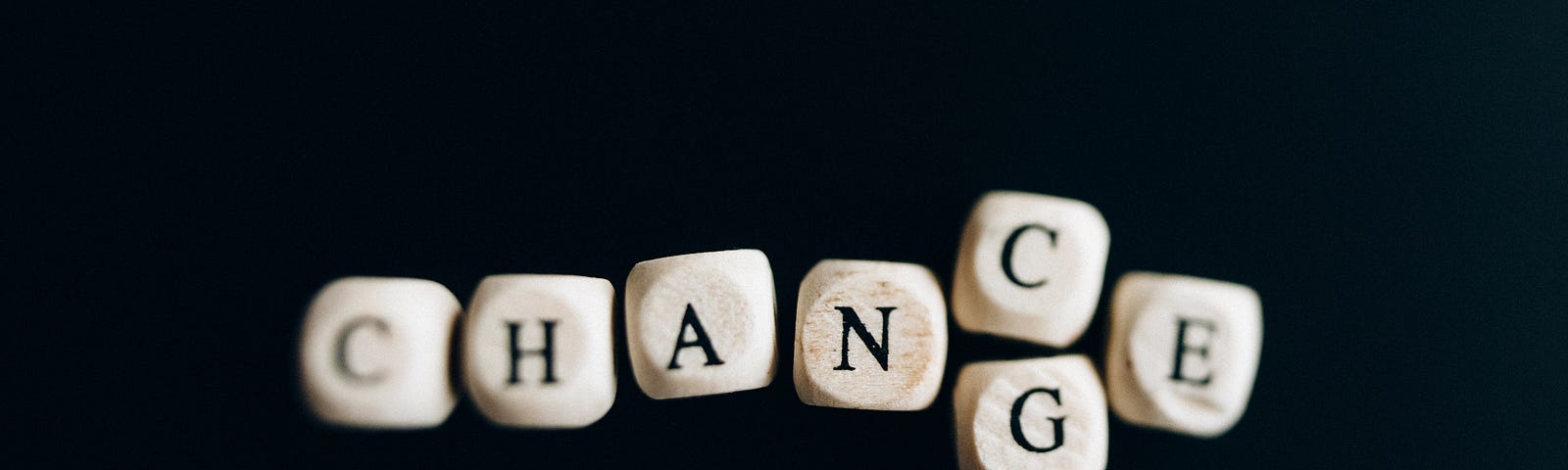 A close-up shot of letter dice