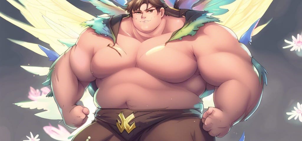 A great big burly male fairy, with a sumo wrestling body and a set of dainty wings.