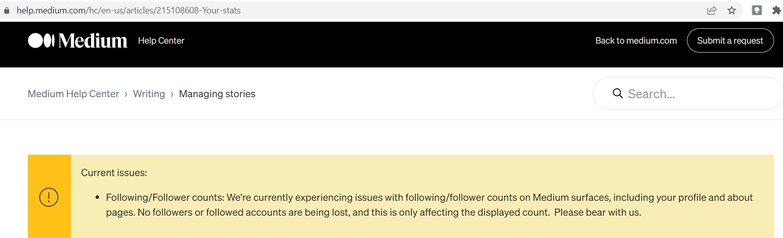 Current Medium Issue: Zero Followers, Followers Lost Or Missing