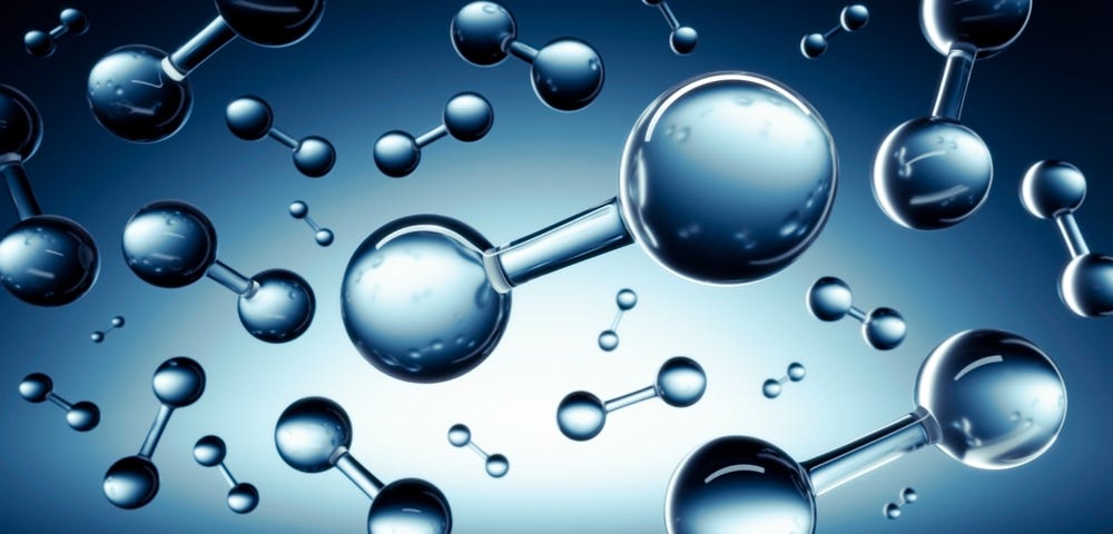 Illustration of hydrogen molecules